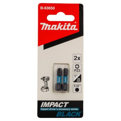 Końcówka wkrętakowa Impact Black, PH2, 25 mm, 2 szt MAKITA B-63616
