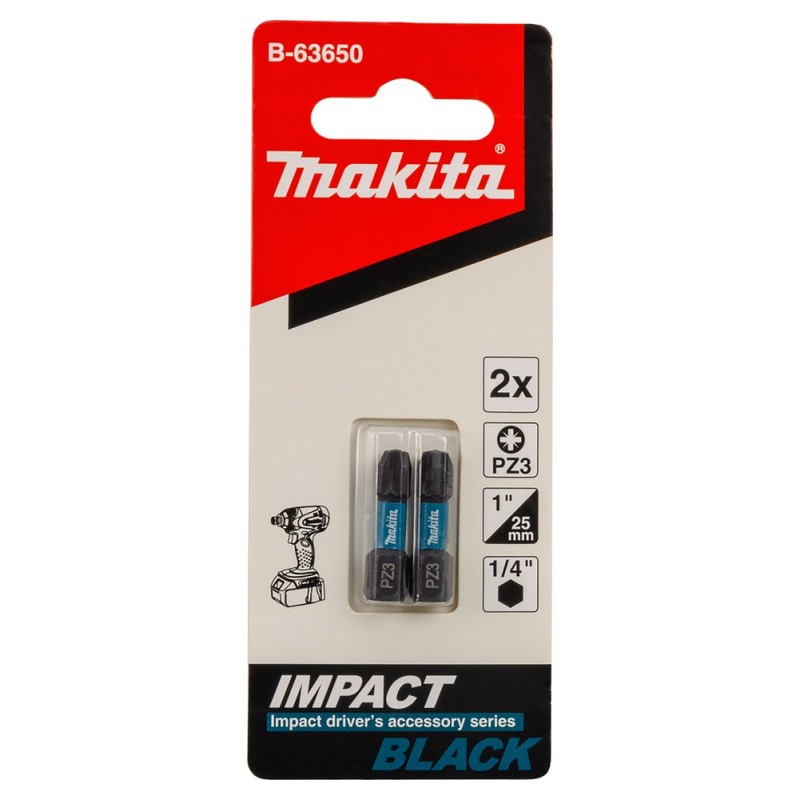 Końcówka wkrętakowa Impact Black, PH2, 25 mm, 2 szt MAKITA B-63616