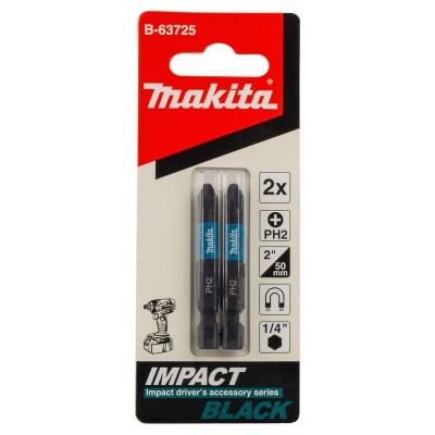 Końcówka wkrętakowa Impact Black, PH2, 25 mm, 2 szt MAKITA B-63616
