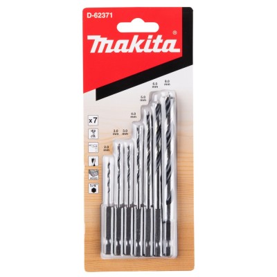 Zestaw wierteł do drewna 1/4'', 7 szt. MAKITA D-62371