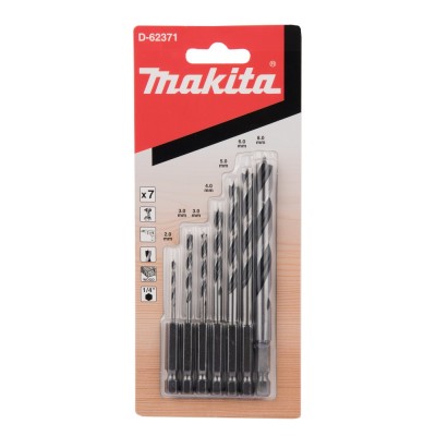 Zestaw wierteł do drewna 1/4'', 7 szt. MAKITA D-62371