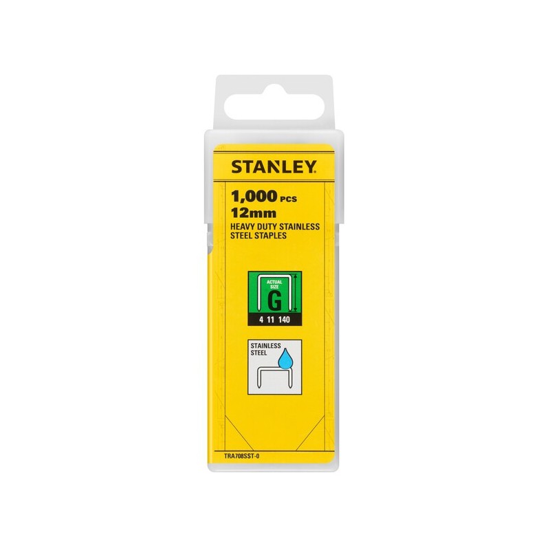 Zszywki 12mm 1000szt Typ G ze stali nierdzewnej STANLEY TRA708SST-0