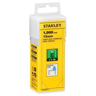 Zszywki 12mm 1000szt Typ G ze stali nierdzewnej STANLEY TRA708SST-0