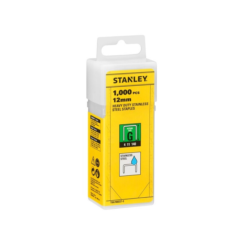Zszywki 12mm 1000szt Typ G ze stali nierdzewnej STANLEY TRA708SST-0