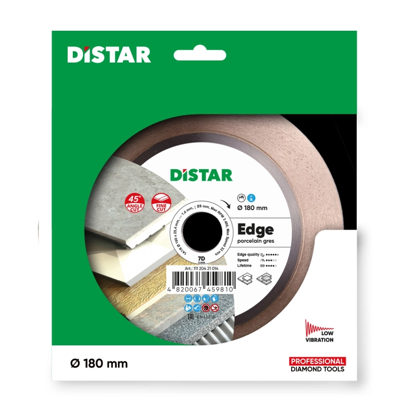 Tarcza diamentowa do cięcia gresu i ceramiki 180mm DISTAR Edge
