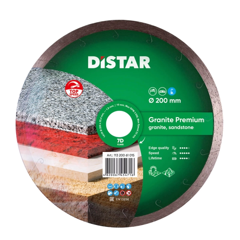 Tarcza diamentowa do cięcia granitu i marmuru 200mm DISTAR Granite Premium