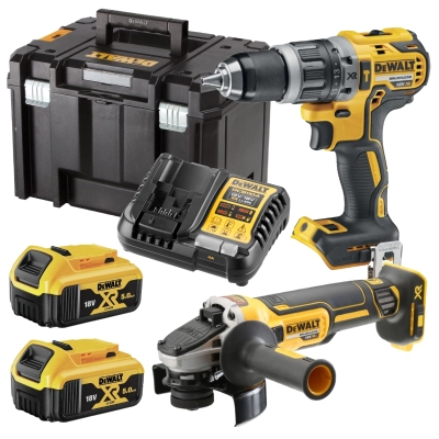Zestaw narzędzi DeWalt wkrętarka szlifierka 18V 5Ah DCK2080P2T