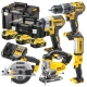 Zestaw narzędzi DeWalt wkrętarka zakrętarka pilarka tarczowa wyrzynarka latarka 18V 5Ah DCK551P3T