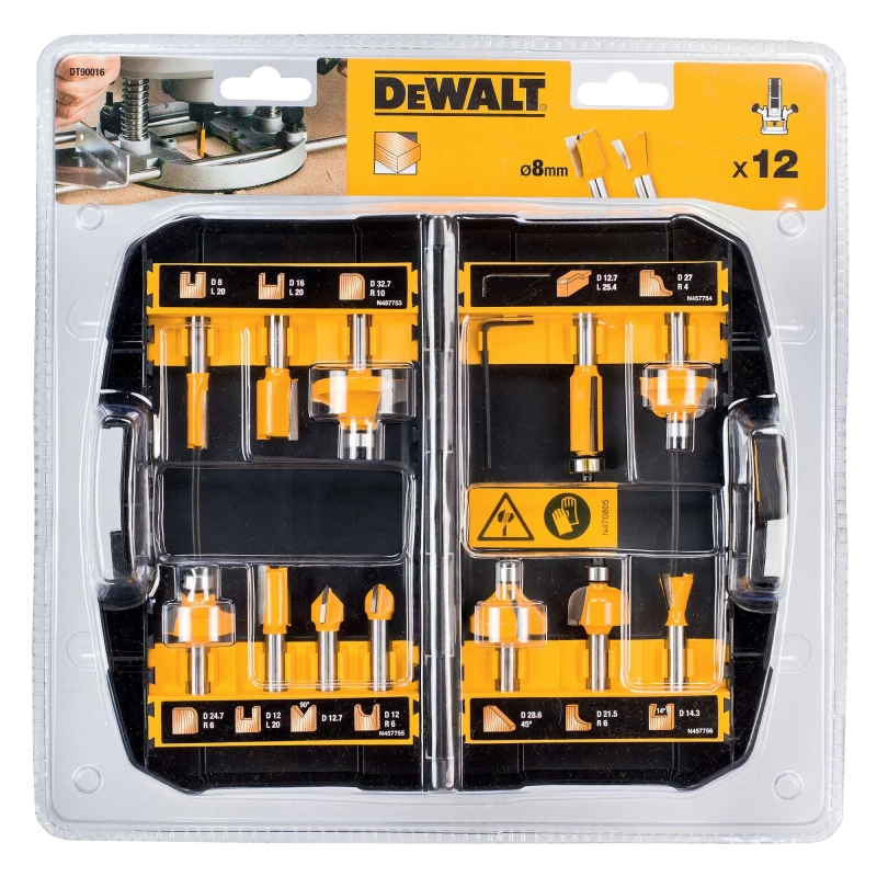 Zestaw frezów 12 Elementów DEWALT DT90016-QZ