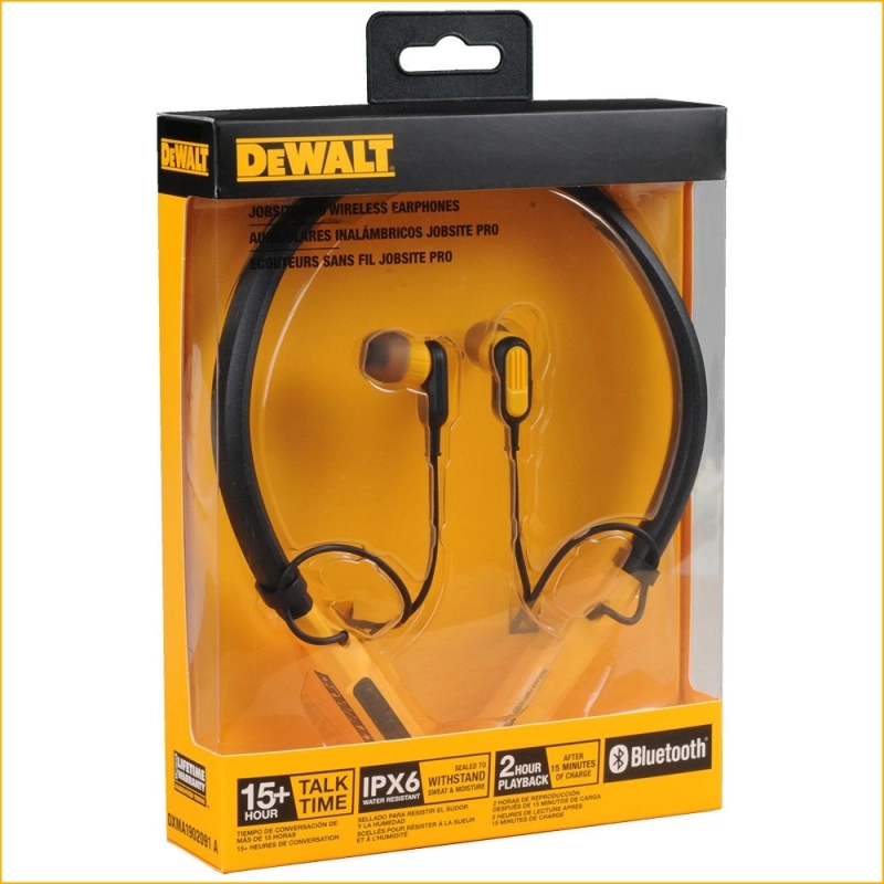 Słuchawki douszne z mikrofonem  Bluetooth 5.0  IPX6  ANC Dewalt DXMA190-2091-DWG