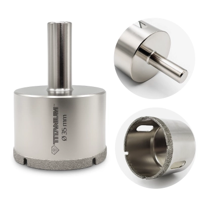 Wiertło diamentowe otwornica do gresu płytek szkła 35 mm Titanium CERAMIX