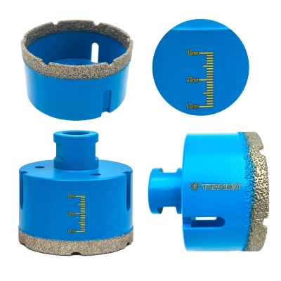 Wiertło diamentowe otwornica do gresu ceramiki na sucho 75 mm M14 Titanium CERAMAX