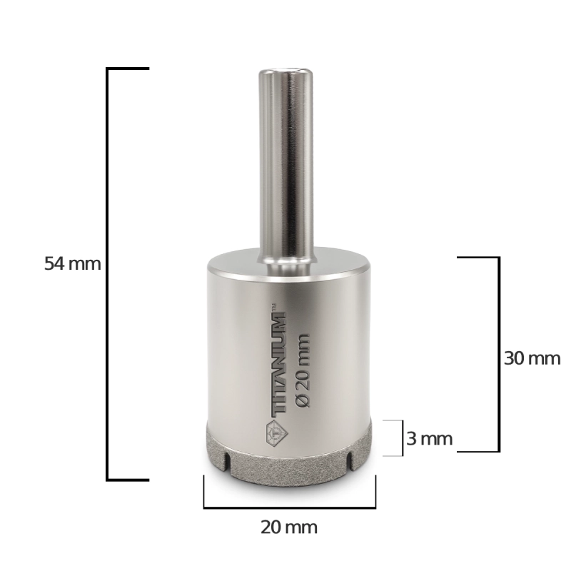 Wiertło diamentowe otwornica do gresu płytek szkła 20 mm Titanium CERAMIX