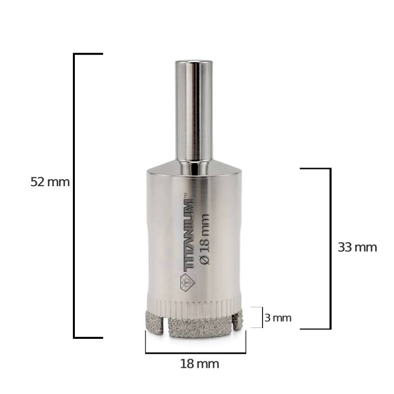 Wiertło diamentowe otwornica do gresu płytek szkła 18 mm Titanium CERAMIX
