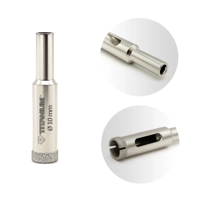 Wiertło diamentowe otwornica do gresu płytek na mokro 10 mm Titanium CERAMIX