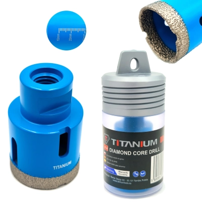 Wiertło diamentowe otwornica do gresu ceramiki na sucho 55 mm M14 Titanium CERAMAX
