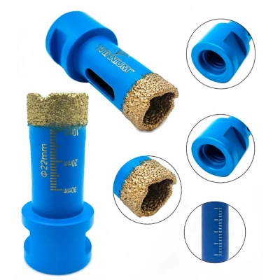 Wiertło diamentowe otwornica do gresu ceramiki na sucho 22 mm M14 Titanium CERAMAX