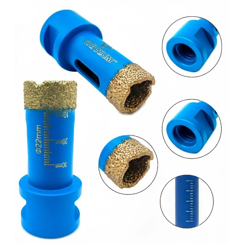 Wiertło diamentowe otwornica do gresu ceramiki na sucho 22 mm M14 Titanium CERAMAX