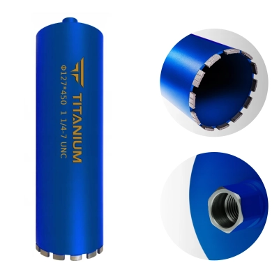 Wiertło diamentowe koronowe otwornica do betonu 127mm 450mm 1 1/4 UNC TITANIUM