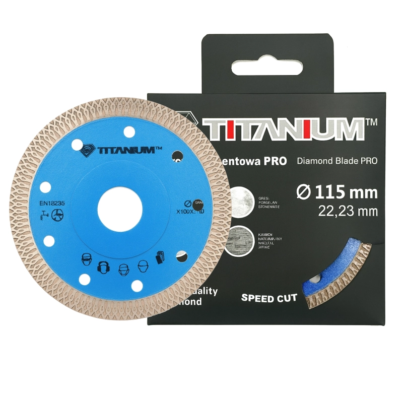 Tarcza diamentowa do cięcia płytek gresu spieków 115mm TITANIUM PRO SPEED CUT