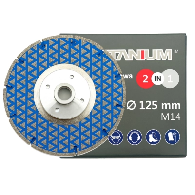 Tarcza diamentowa do cięcia szlifowania gresu płytek 125mm 2w1 TITANIUM Speed Cut