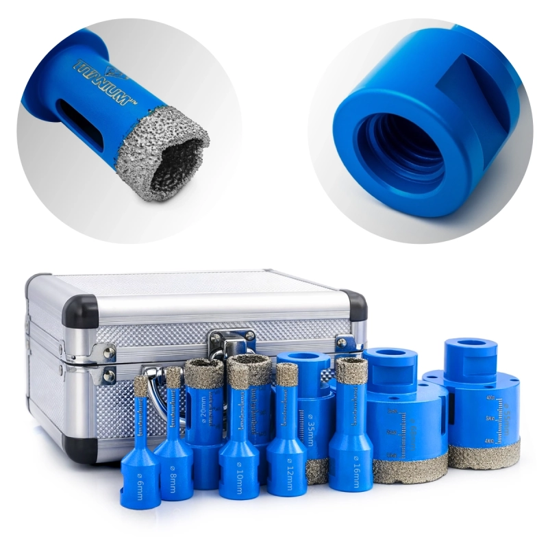 Wiertło diamentowe otwornica do gresu ceramiki na sucho zestaw 6-68 mm M14 Titanium CERAMAX