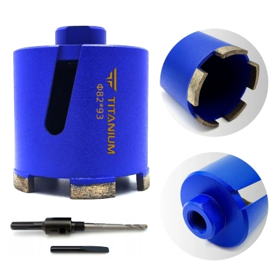 Koronka diamentowa otwornica do betonu cegły puszek 82mm M16 TITANIUM KDP