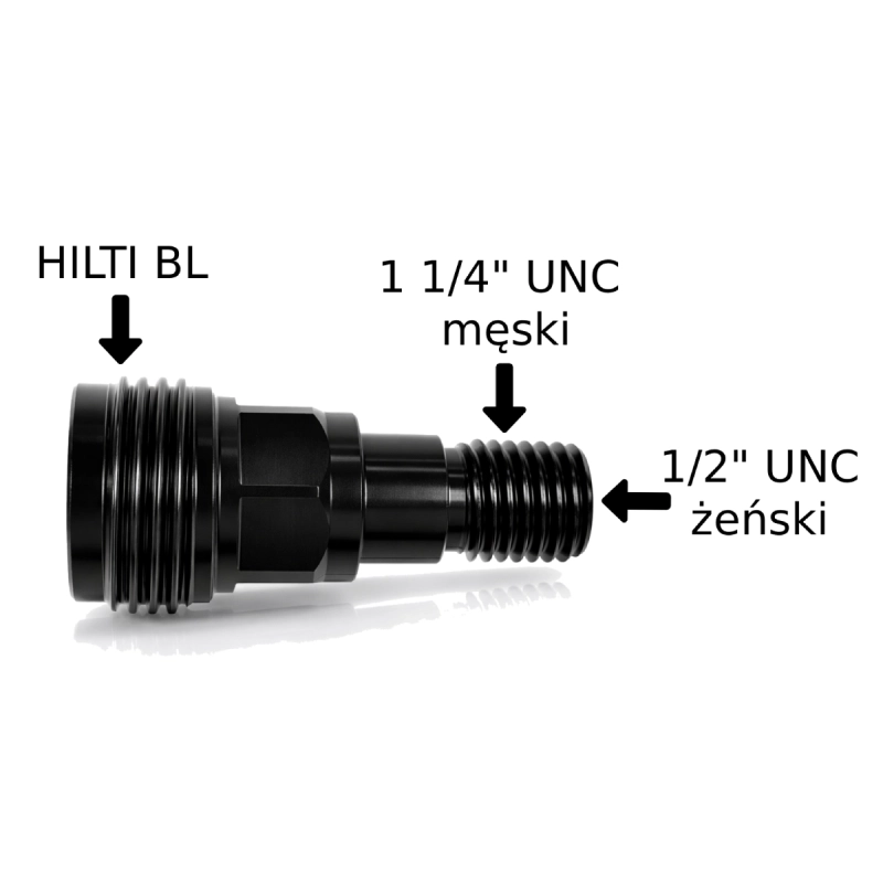 Adapter przejściówka do wiertnicy HILTI BL na 1 1/4" UNC (1/2") TITANIUM