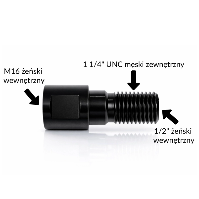 Adapter przejściówka 1 1/4 męski (1/2 żeński) na M16 żeński TITANIUM
