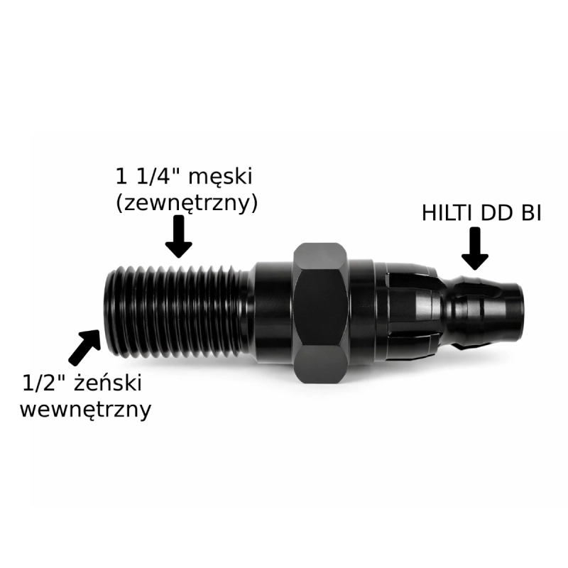 Adapter przejściówka do wiertnicy HILTI DD BI na 1 1/4" (1/2") TITANIUM