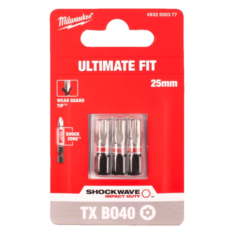 Bit udarowy Torx TX BO 40 25mm Milwaukee Shockwave Impact Duty 3szt.