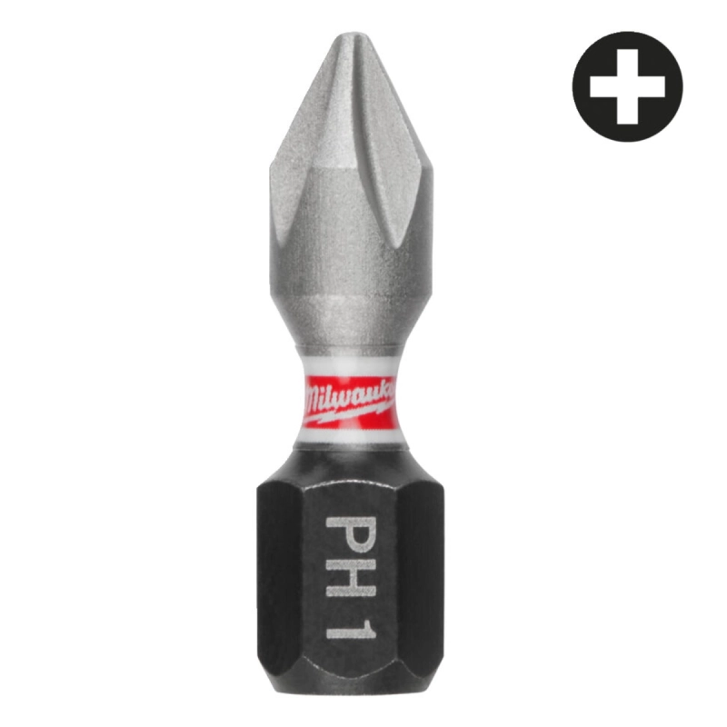 Bit udarowy 25 mm PH 1 Shockwave Impact Duty Milwaukee 3 szt.