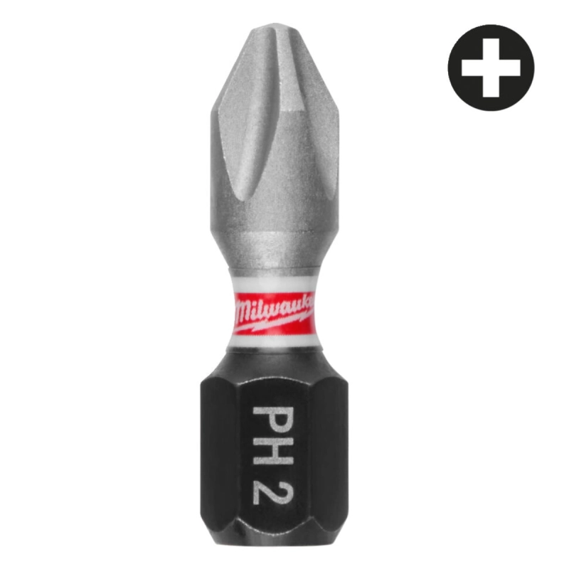 Bit udarowy 25 mm PH 2 Shockwave Impact Duty Milwaukee 3 szt.