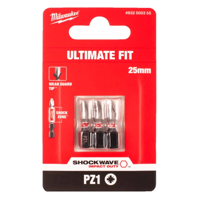 Bit udarowy PZ 1 25mm Milwaukee Shockwave Impact Duty 3 szt.