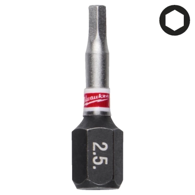 Bit udarowy HEX 2,5 mm 25mm Milwaukee Shockwave Impact Duty 3 szt.