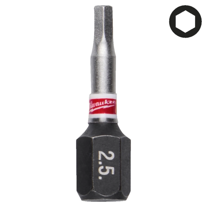 Bit udarowy HEX 2,5 mm 25mm Milwaukee Shockwave Impact Duty 3 szt.