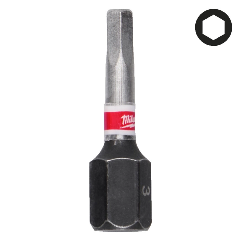 Bit udarowy HEX 3 mm 25mm Milwaukee Shockwave Impact Duty 3 szt.