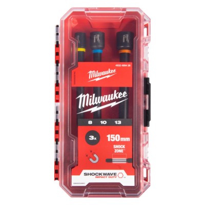 Zestaw kluczy nasadowych Shockwave Nut Driver Long Milwaukee 3szt.