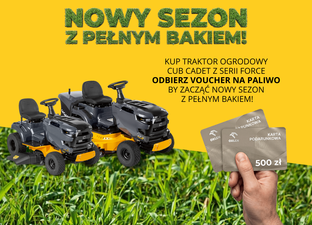 Kup traktor Cub Cadet Force i odbierz kartę paliwową o wartości nawet 500 zł!