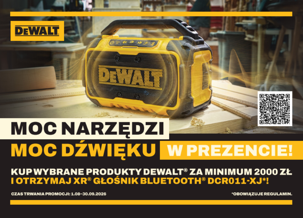 Promocja DEWALT – odbierz darmowy XR® Głośnik Bluetooth® za zakup narzędzi!