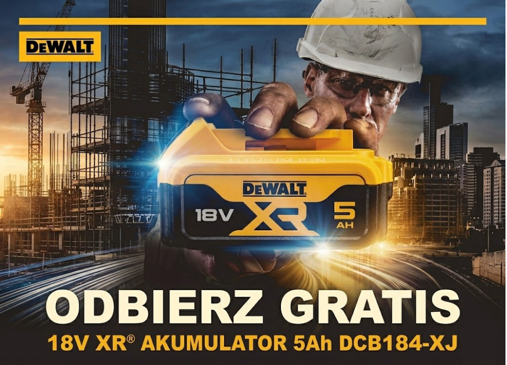 Zestawy DEWALT z akumulatorem GRATIS!