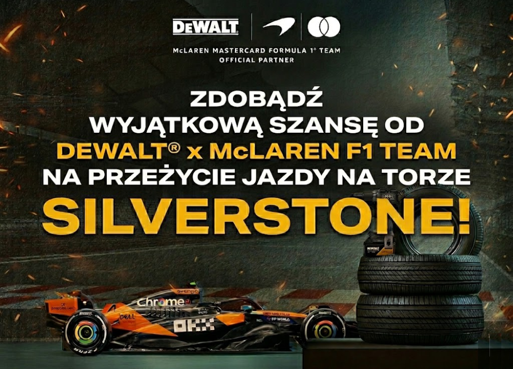 Konkurs DeWalt - Wygraj wycieczkę do Wielkiej Brytanii i przejazd McLarenem na torze Silverstone
